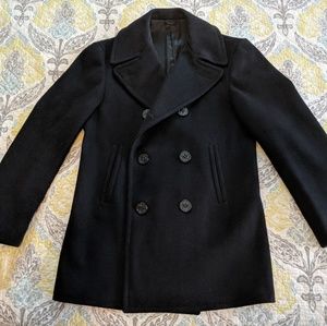Vintage '70s Navy Kersey Wool Peacoat
